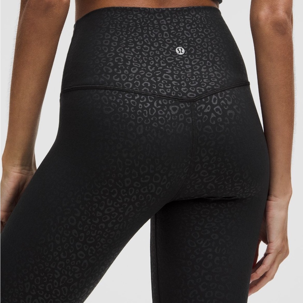 Lululemon Align High-Rise Pant 25" Leopardo Shift Micro Emboss Black Size 4